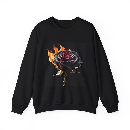 Flaming Rose Sweatshirt - Unisex Crewneck