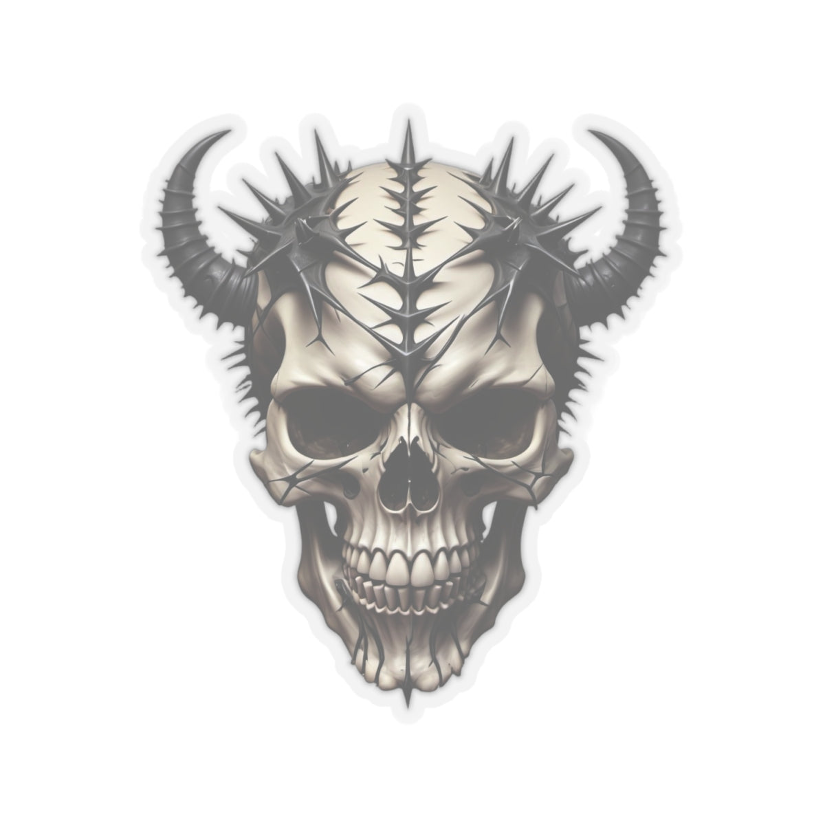 Horned Skull Sticker - Kiss-Cut Stickers