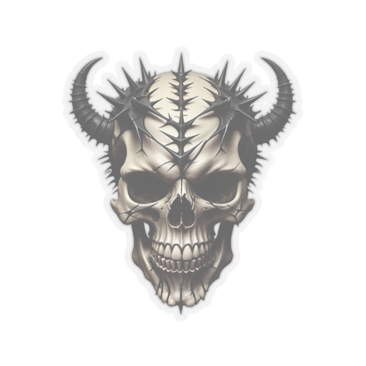 Horned Skull Sticker - Kiss-Cut Stickers